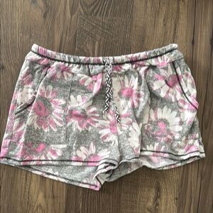Kensie PJ Shorts Floral Gray and Pink